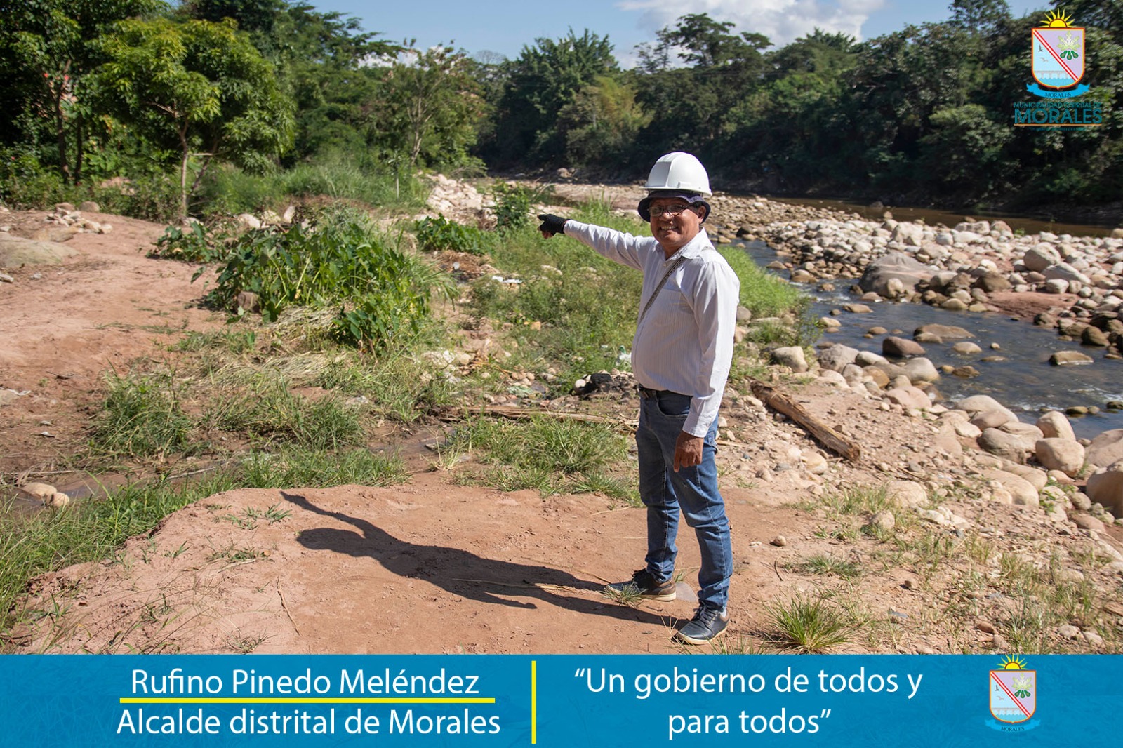 GESTIÓN DE ALCALDE RUFINO PINEDO HARÁ REALIDAD LA CONSTRUCCIÓN DE LA DEFENSA RIBEREÑA EN AMBAS MÁRGENES DEL RÍO CUMBAZA DESDE LA ÚLTIMA CUADRA DEL JIRÓN SAN PEDRO HASTA EL PUENTE EL VADO. 